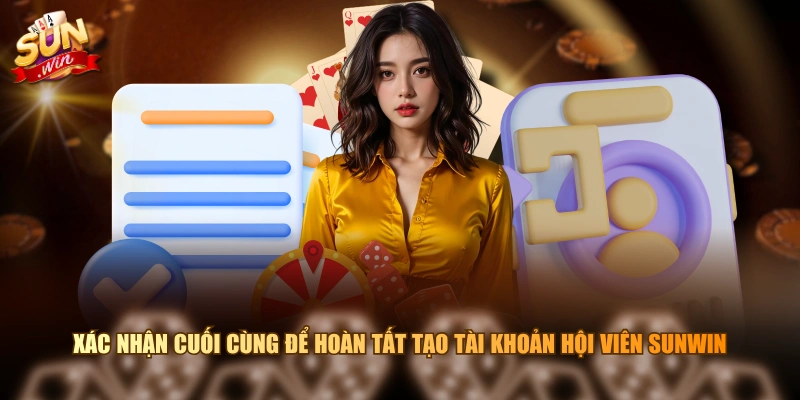 Xác nhận cuối cùng để hoàn tất tạo tài khoản hội viên SUNWIN